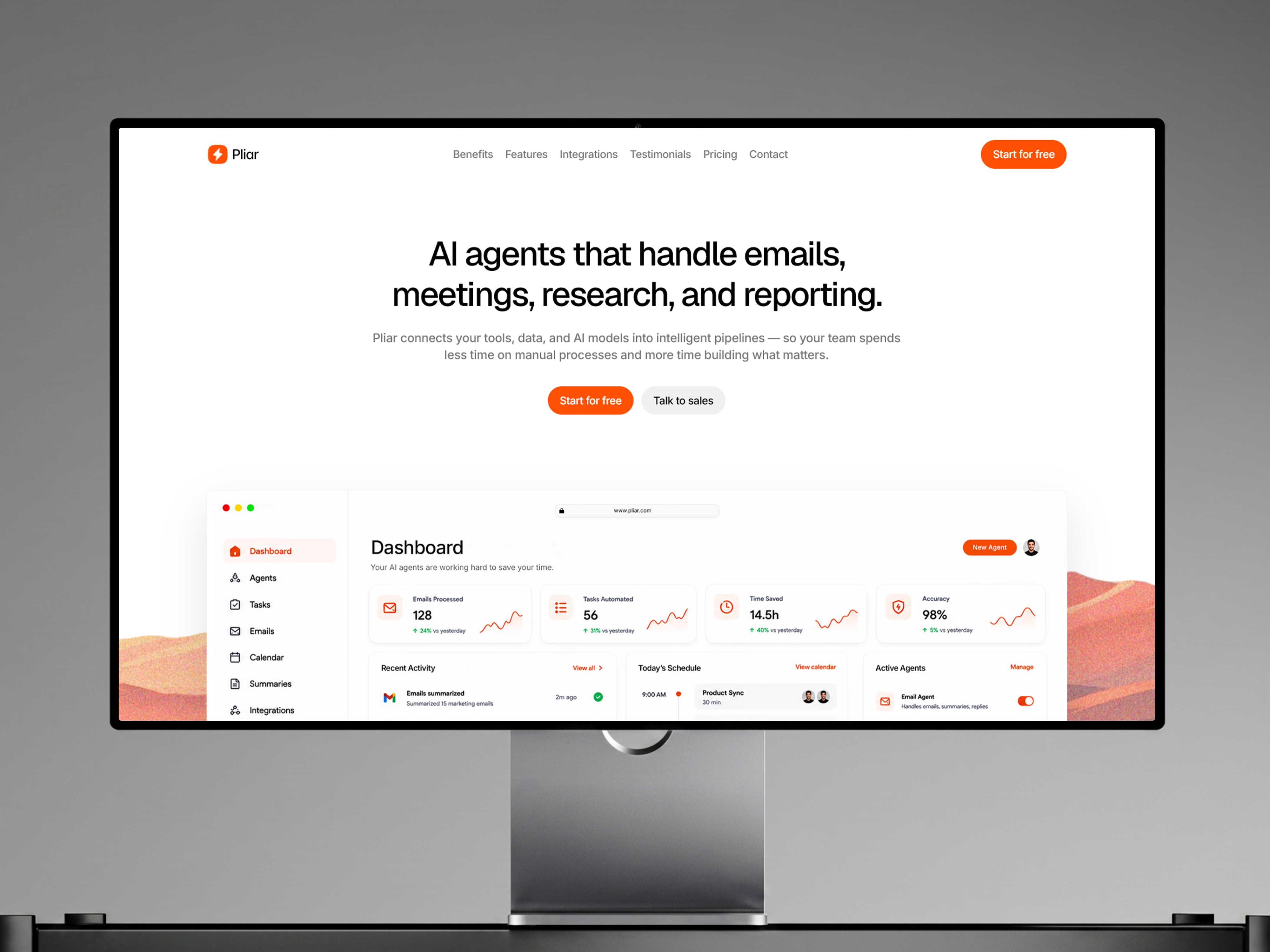 Pliar Framer AI SaaS template preview