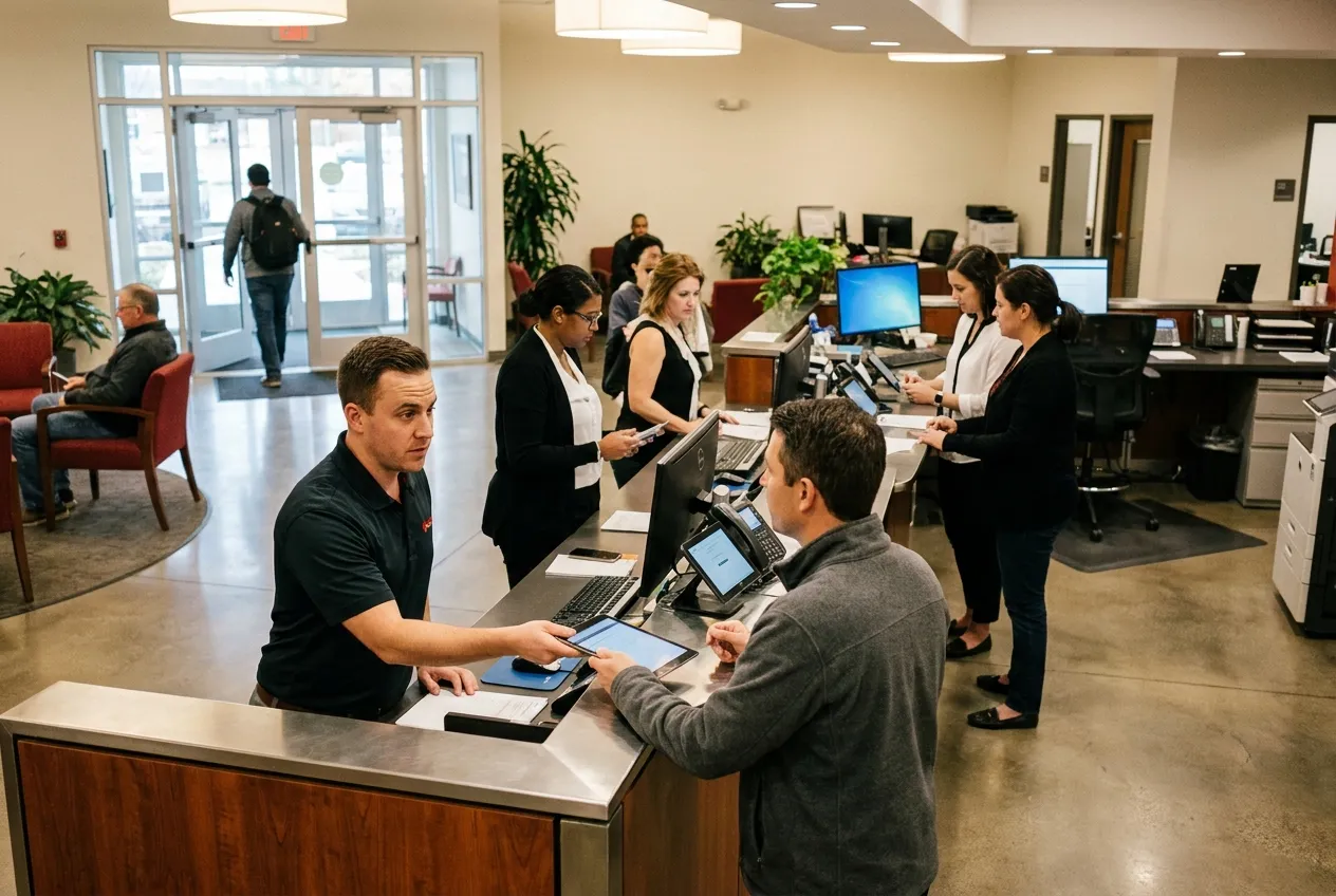 RockN' Socials office meeting at a Digital Marketing Agency workspace.
