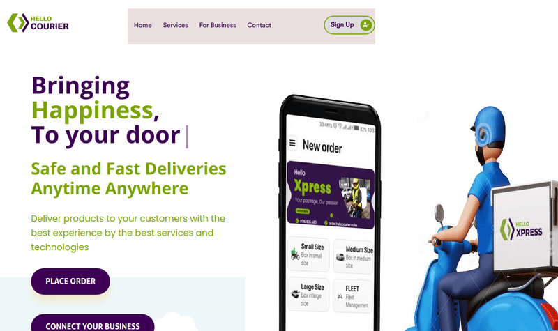 PaaS example - Hello Courier DaaS company in Kenya