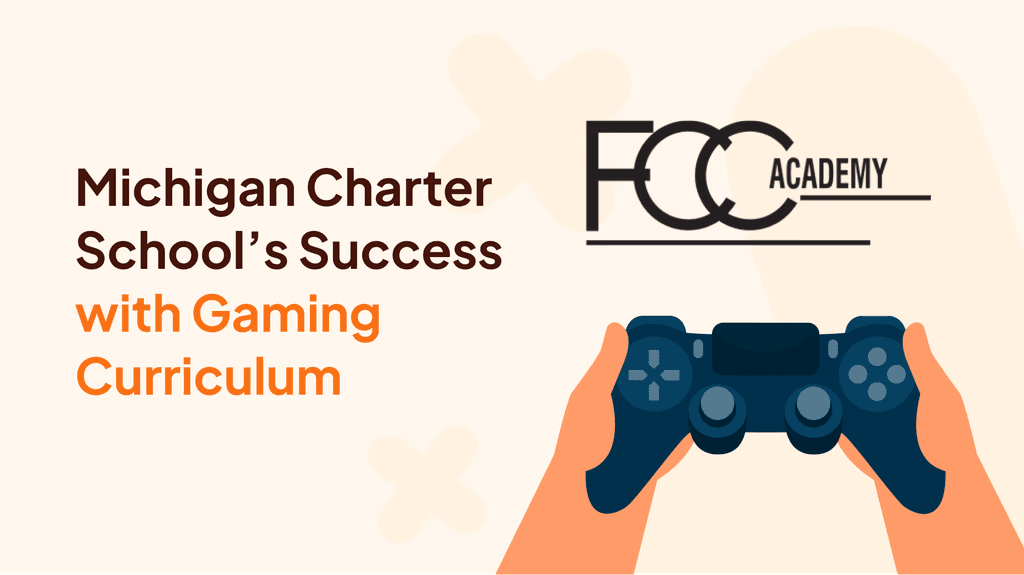 A top-down view of a modern game controller placed on a desk, illuminated by blue and magenta lighting. Part of a keyboard is visible in the corner, and a pair of headphones rests nearby. The scene has a sleek, neon-lit aesthetic, suggesting a gaming setup or workspace.