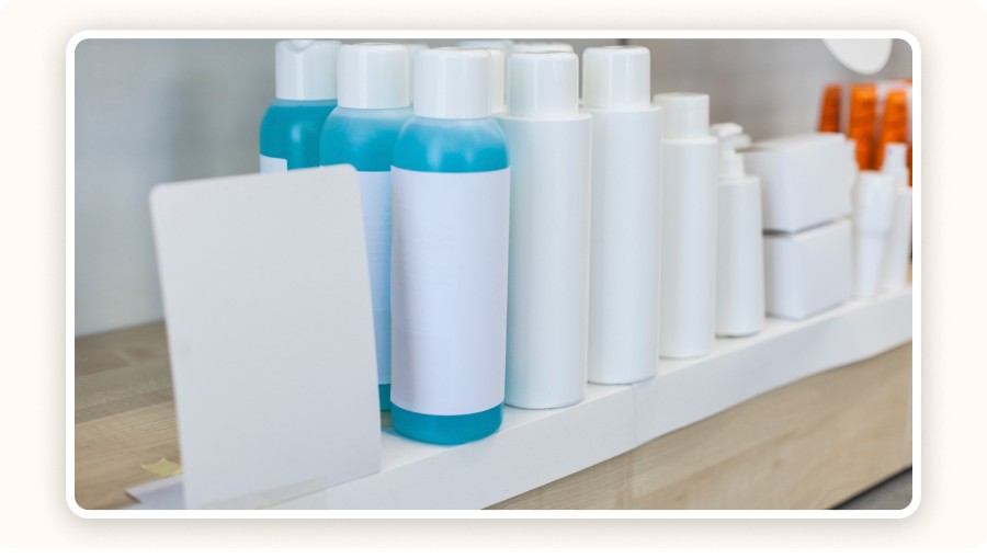 White label hair care bottles