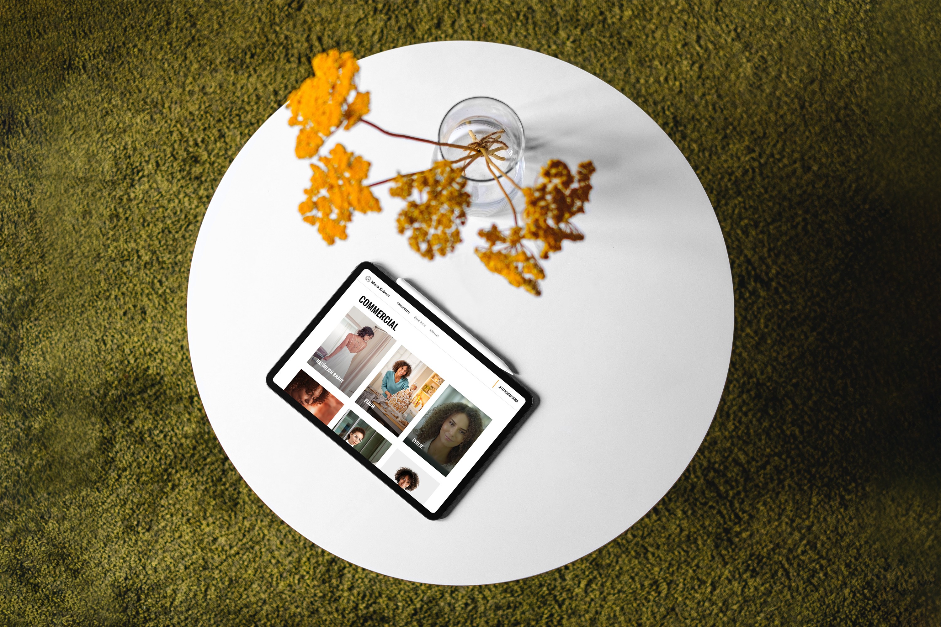 Mockup von einem iPad auf der Seite Maria-kraemer.de