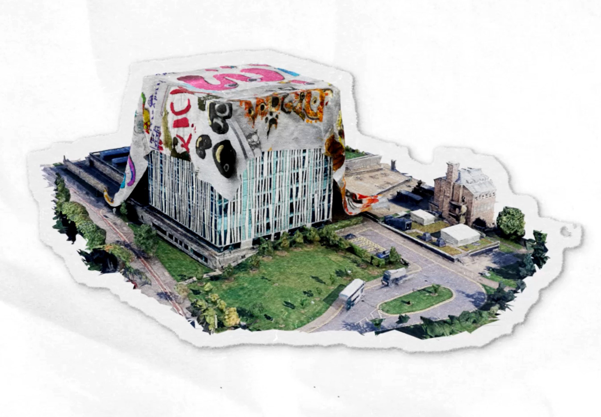 animation still from a video installation