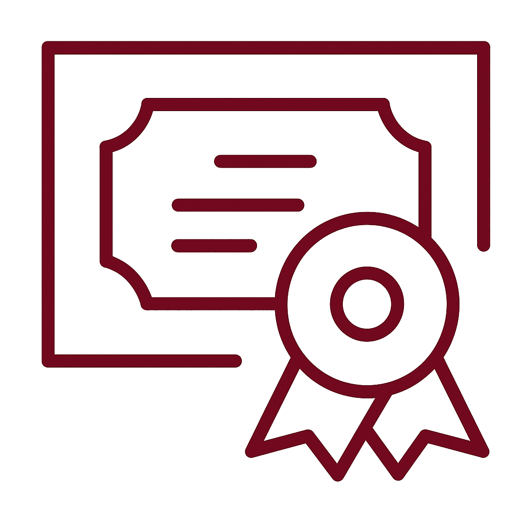 Ícone representando certificado de especialista em cardiologia.