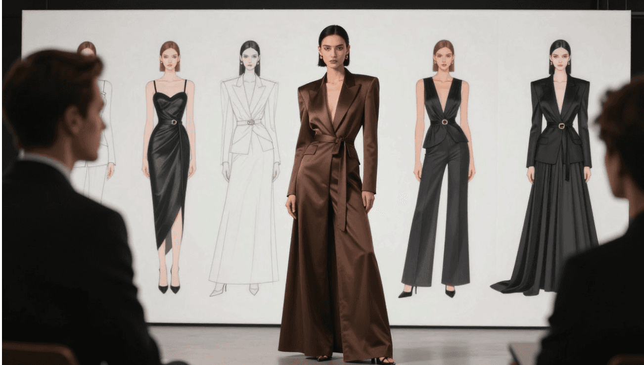 Fashion collection pre-launch campaign imagery created through AI before physical samples exist