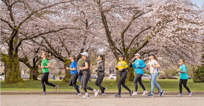 Group photo of all participants jumping together