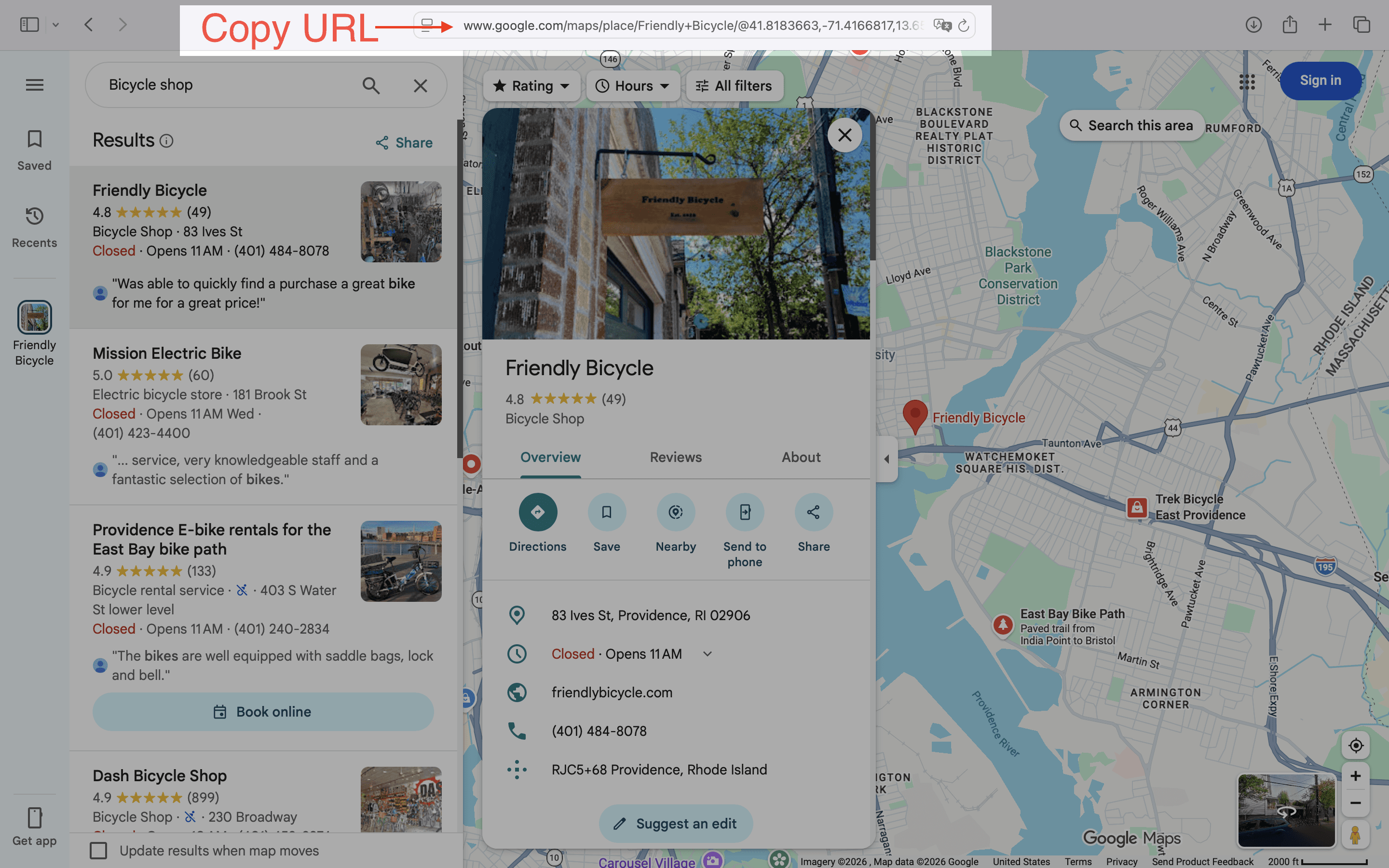 Copy your location URL from Google Maps