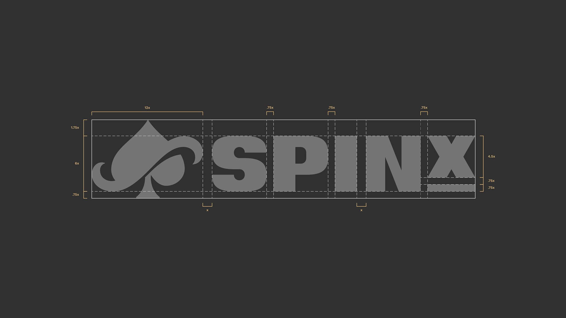 Logo of "SpinX" featuring a stylized grid measurement elements against a dark background.