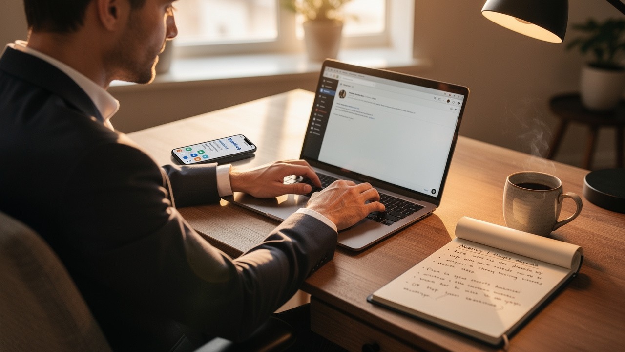 Professional executing post-call follow-up strategy