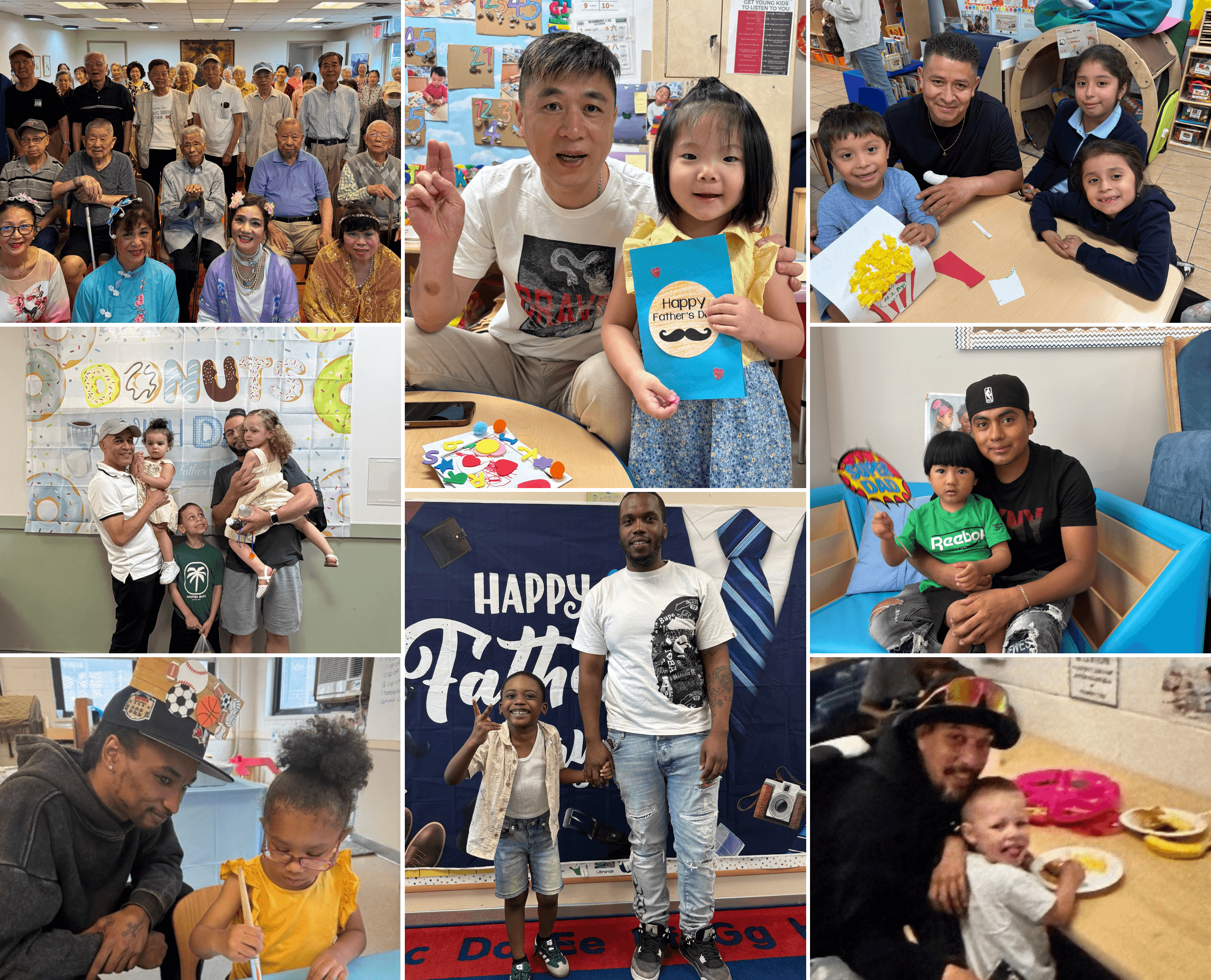 Collage of Father's Day celebrations. 