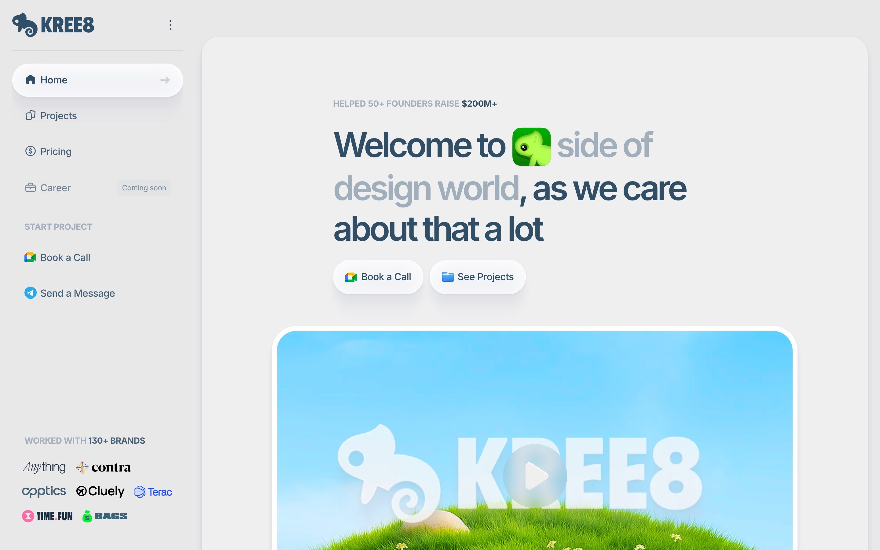 B2B Marketing Agency page with text: "We build high-performing marketing engines for B2B Brands." Leaf illustration and logos at bottom.