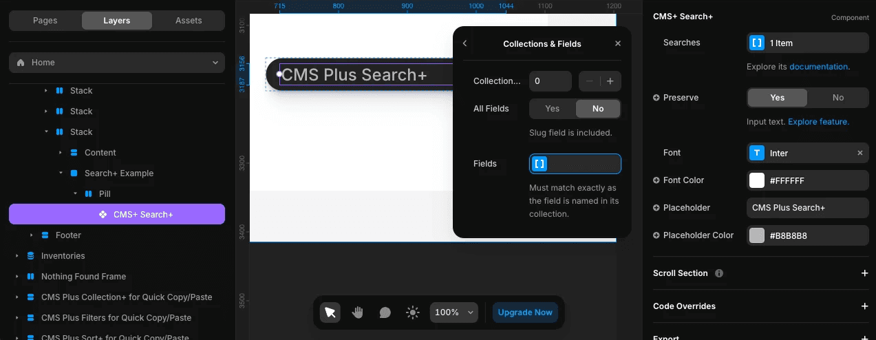 Configuring Search+ controls.