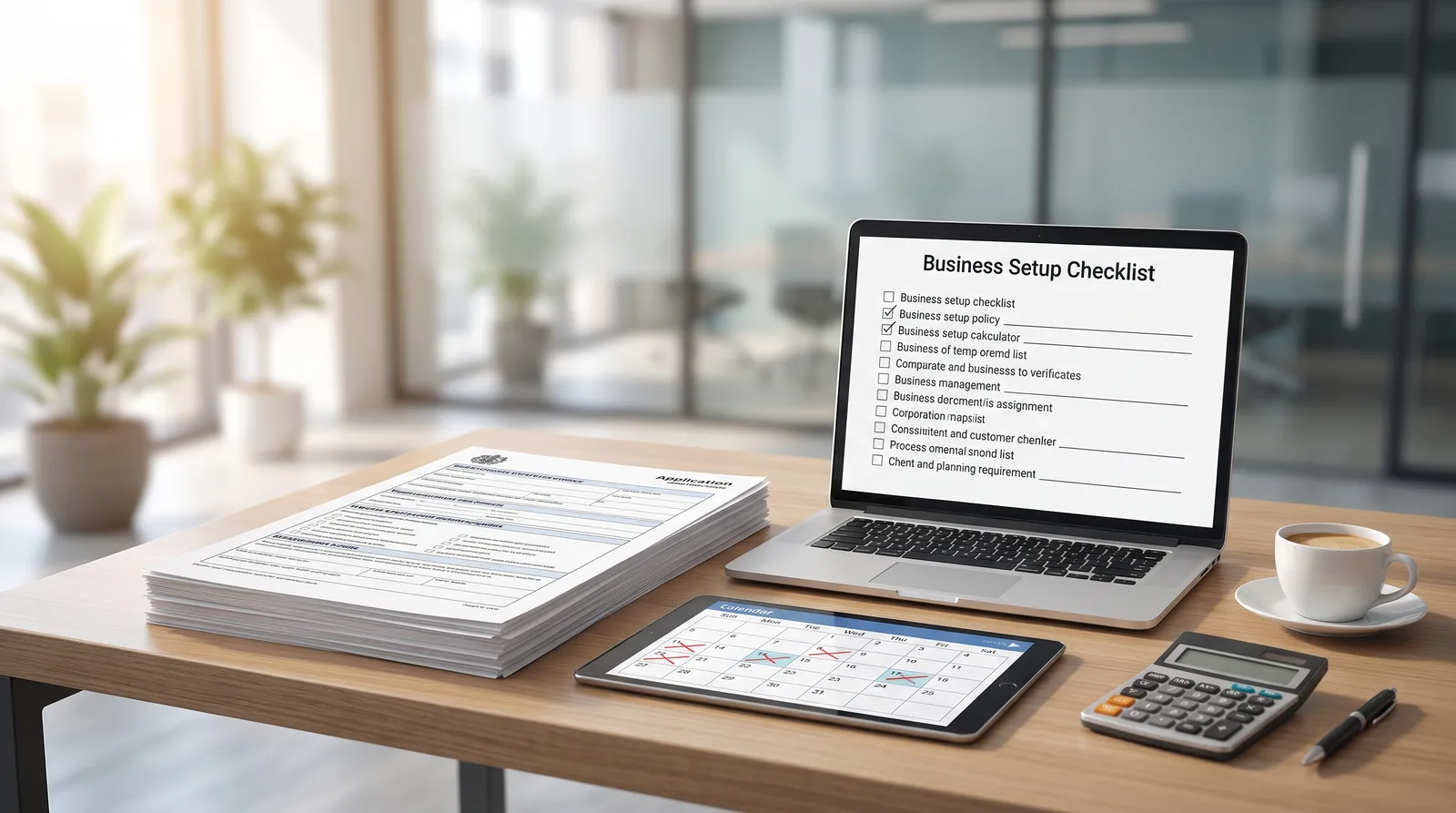 Setting Up During a Busy Period in Dubai beside an itemised cost breakdown, calculator and dirham notes