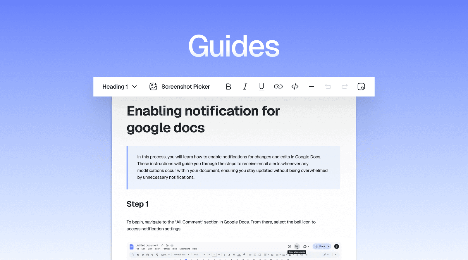 Generate detailed documentation right alongside your video in Trupeer