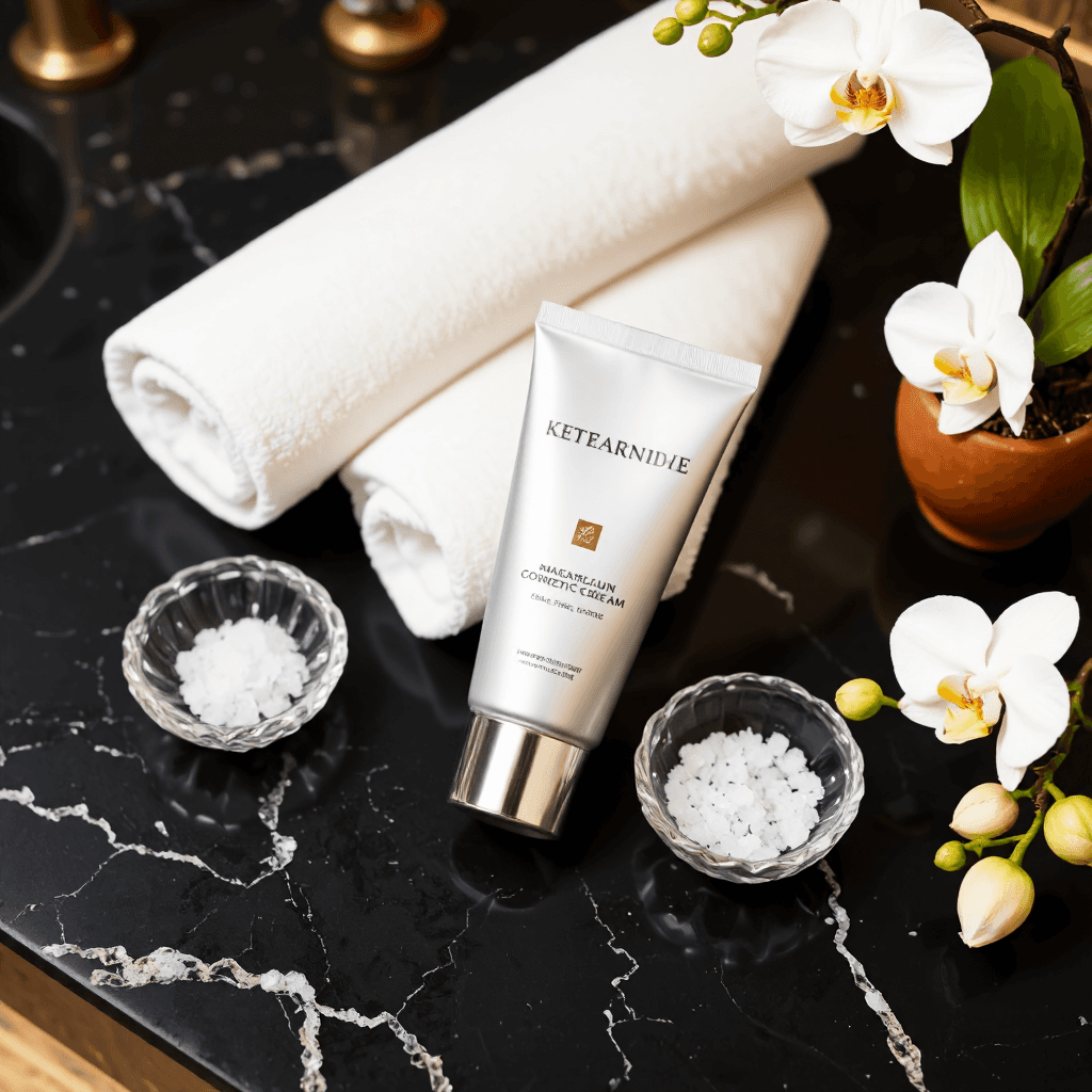 product photography of tube of cosmetic cream