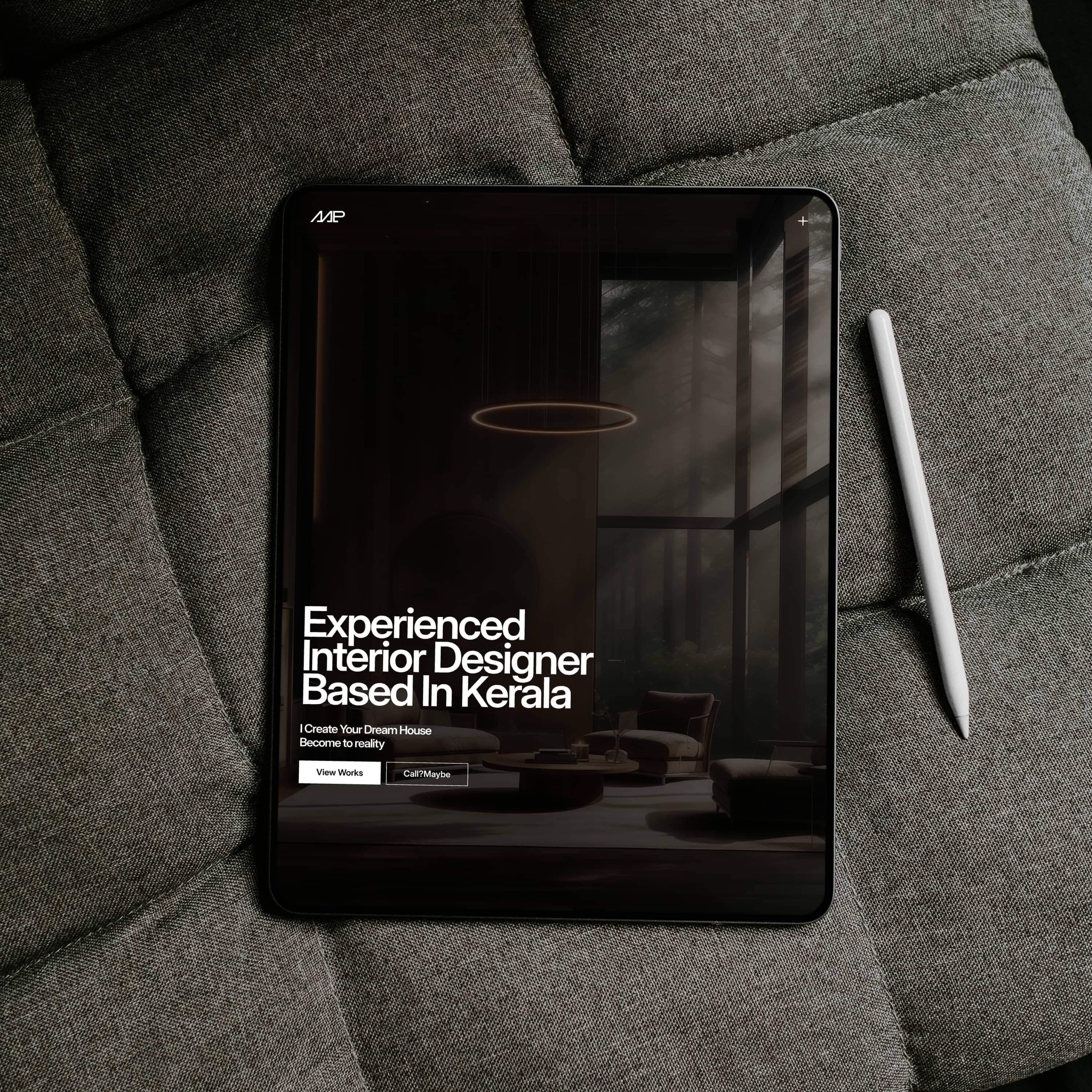 Tab View of interior designer portfolio