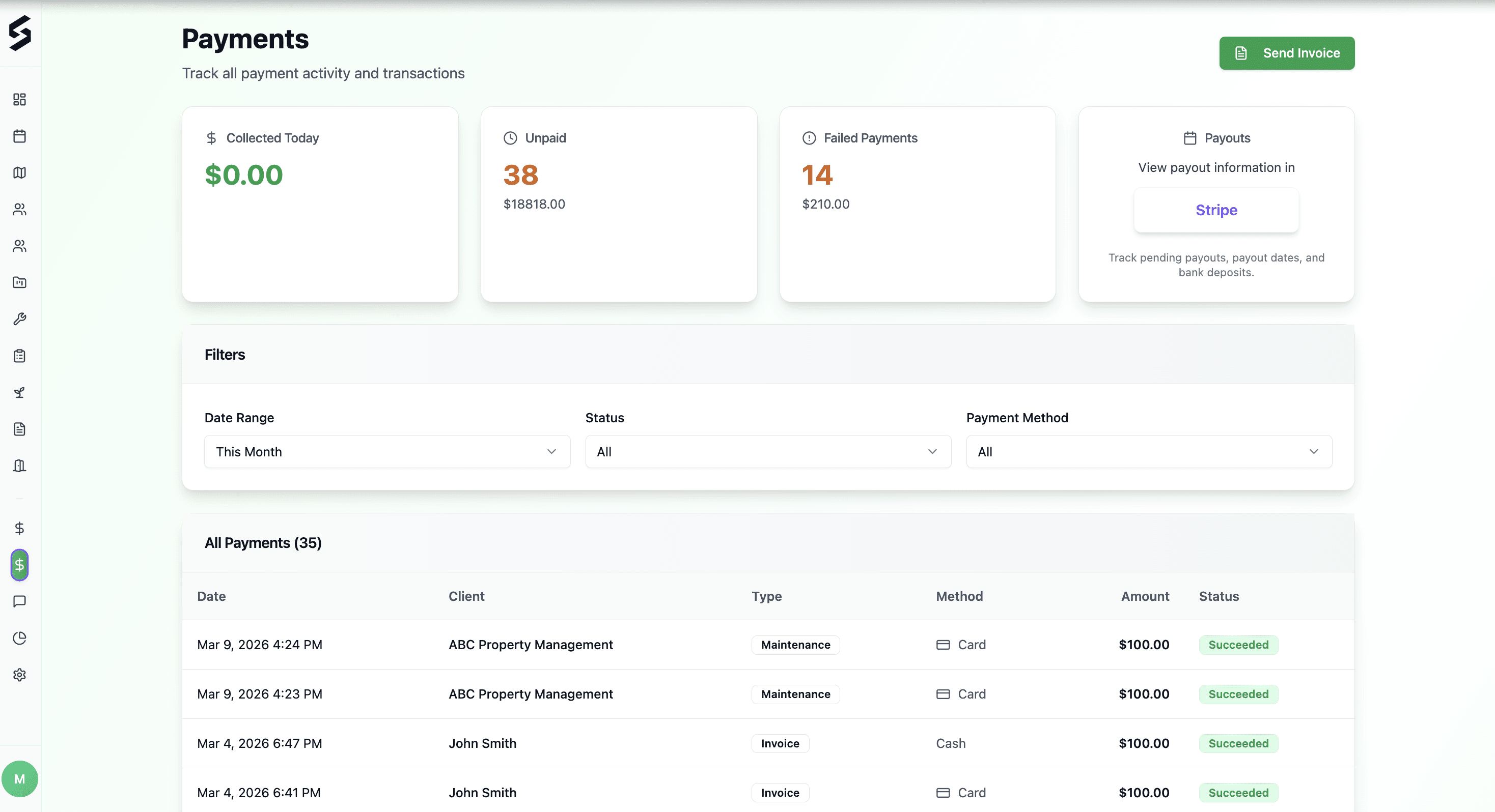 Business dashboard showing revenue, deals, customer list, growth chart, and new activity.