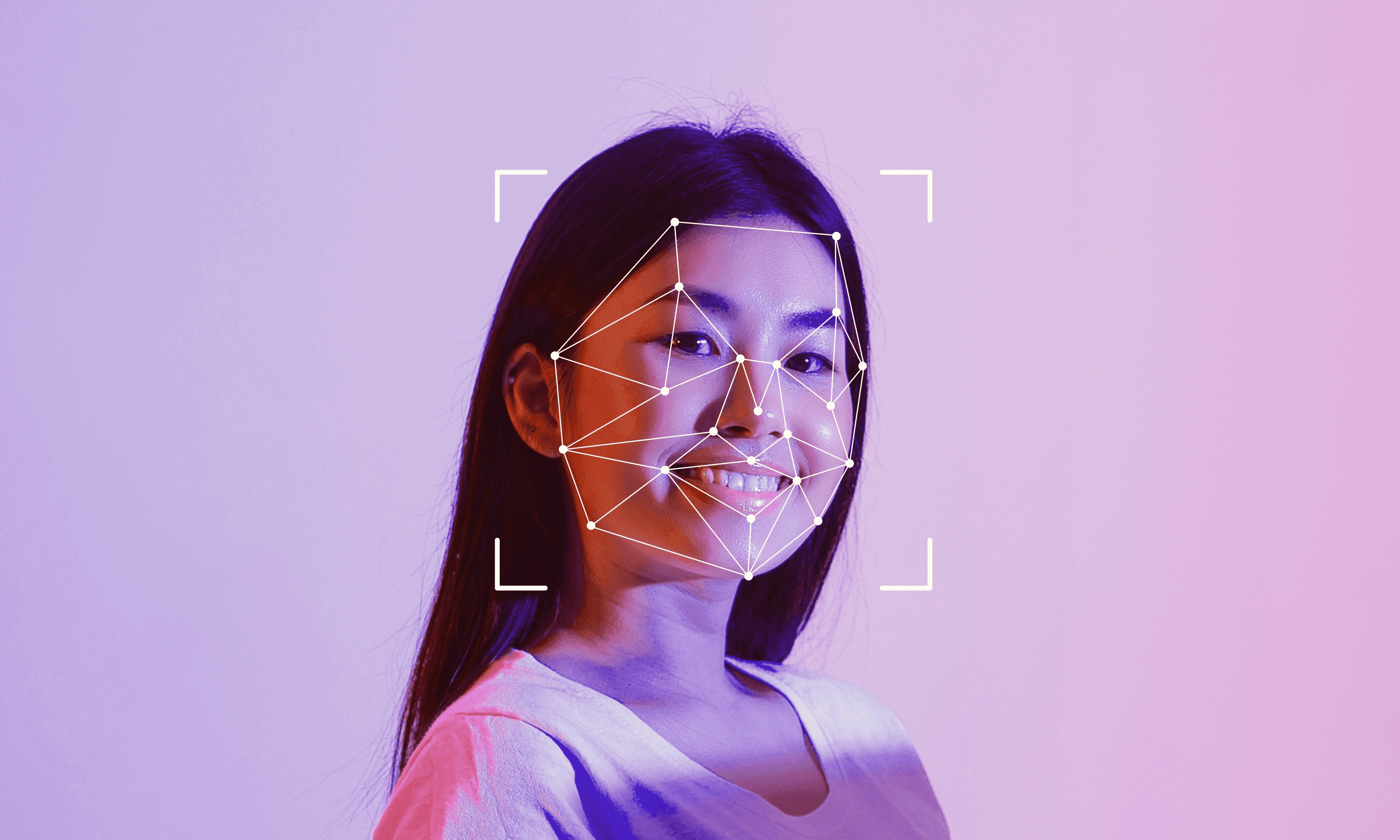 Woman with tech graphics