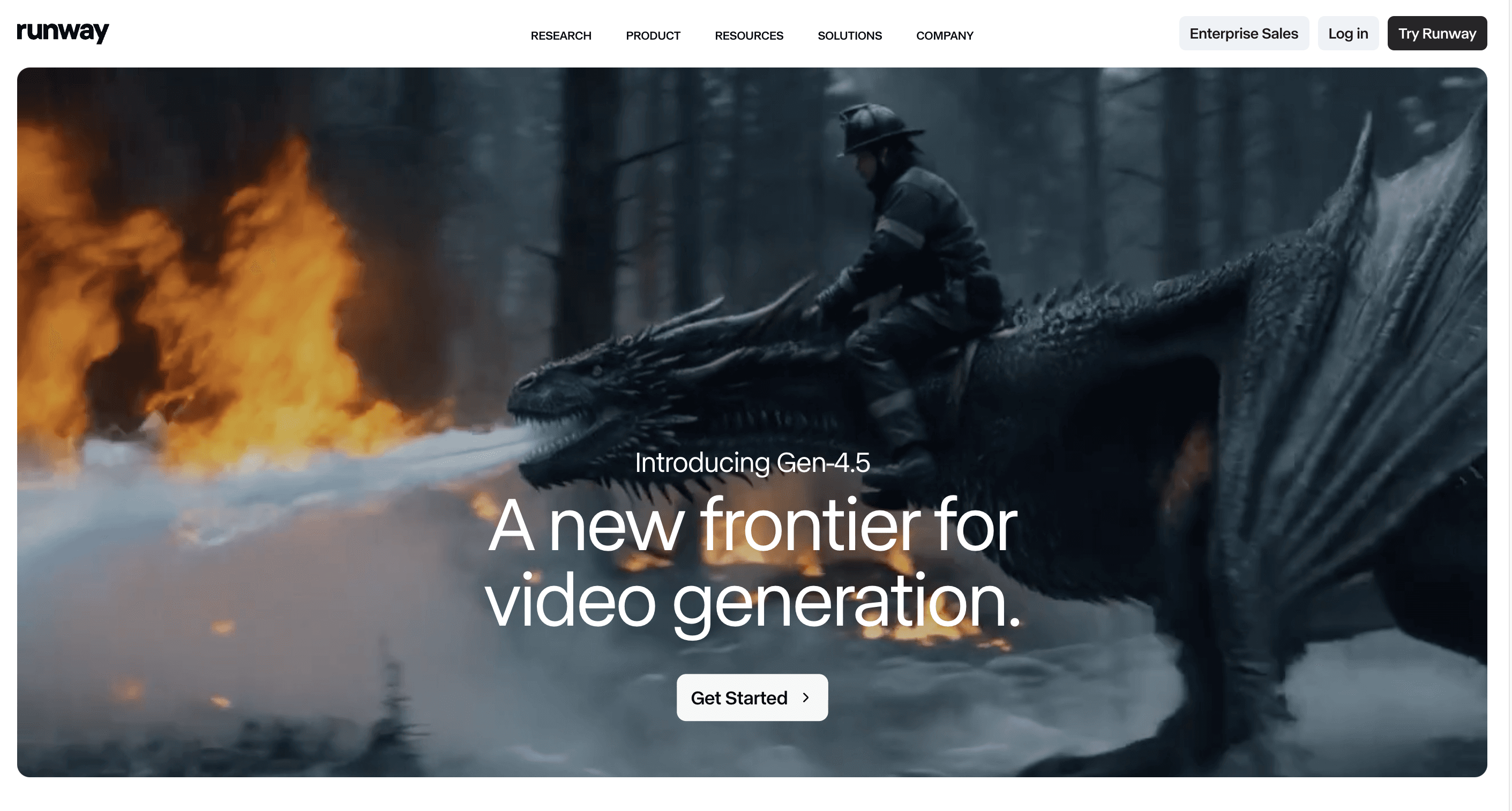 Runway dashboard showing AI video generation and editing tools