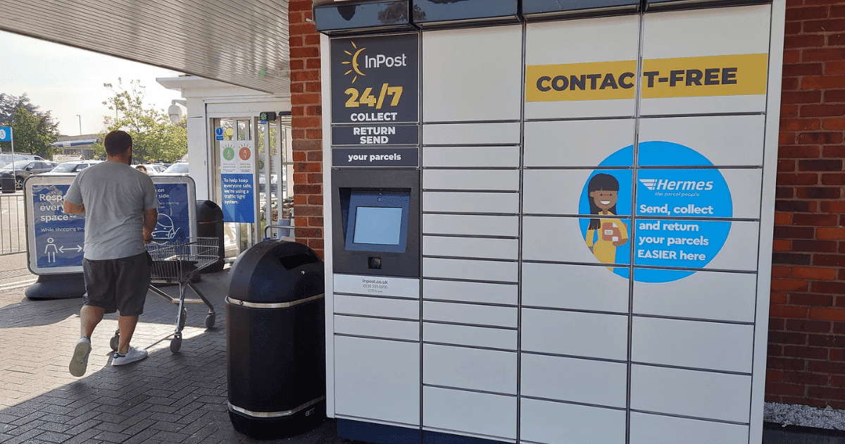 InPost Locker in front of a supermarket.