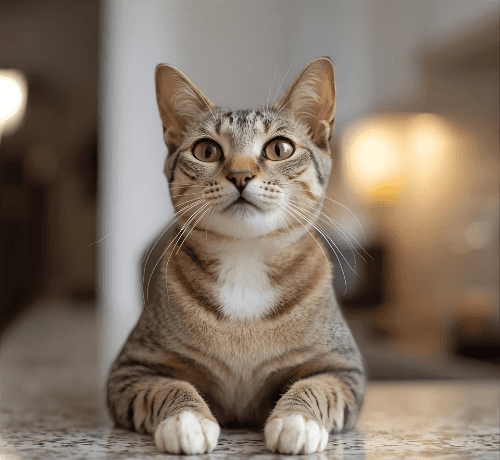 cat sitting on a floor
