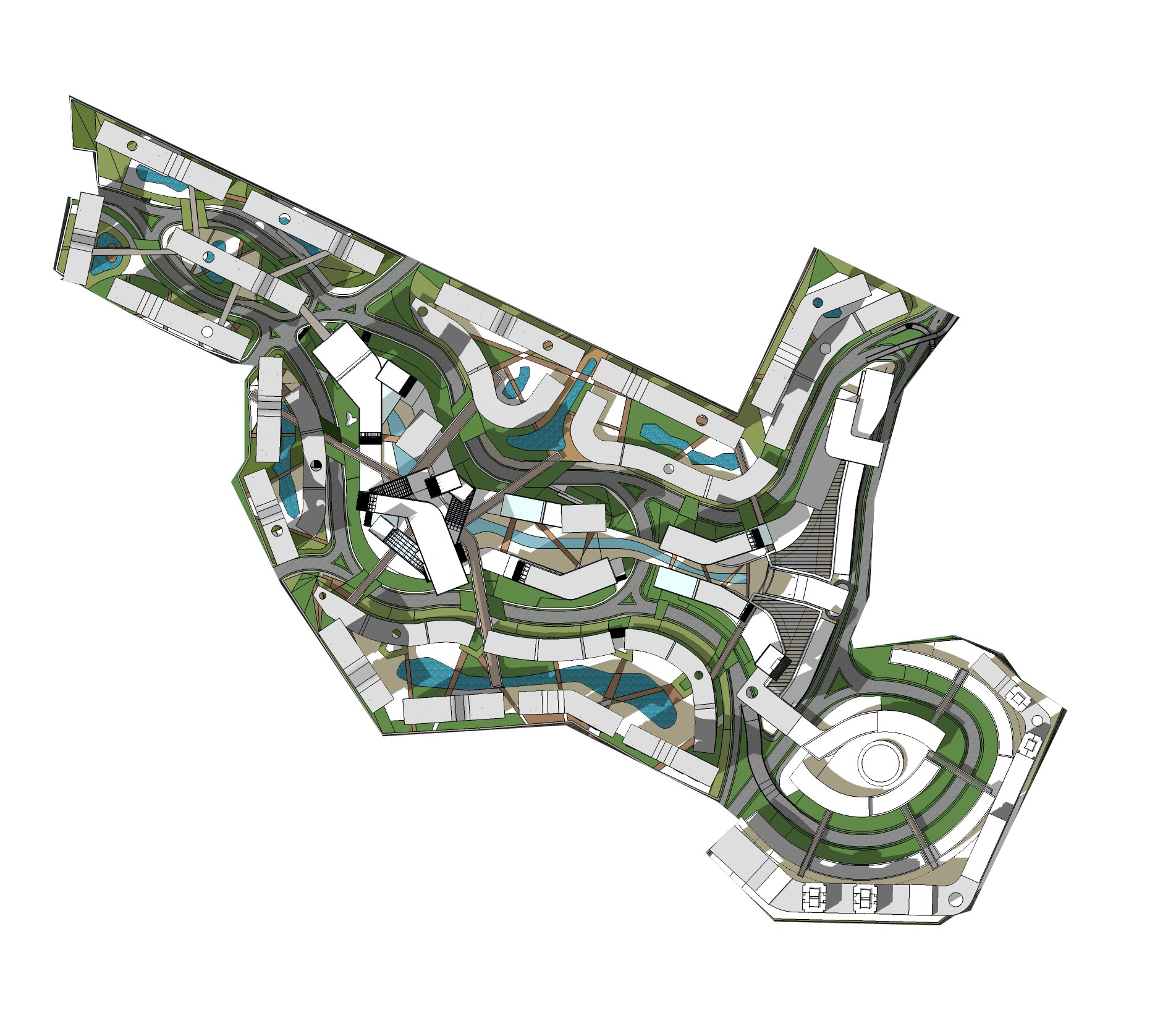 Architectural drawings of Cloud City Park project by Asima Architects