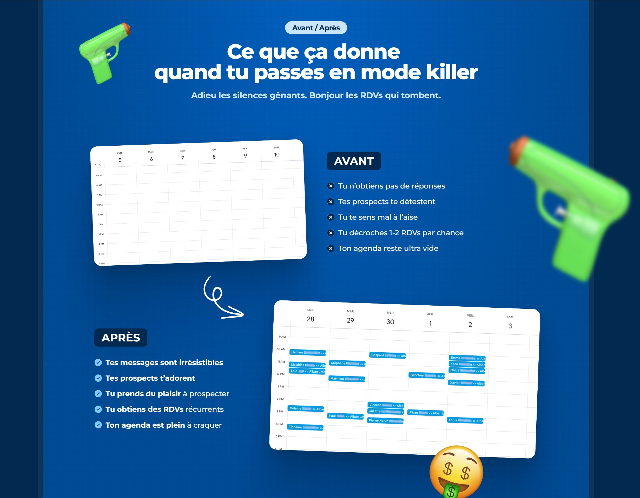 section projection landing page dm killers