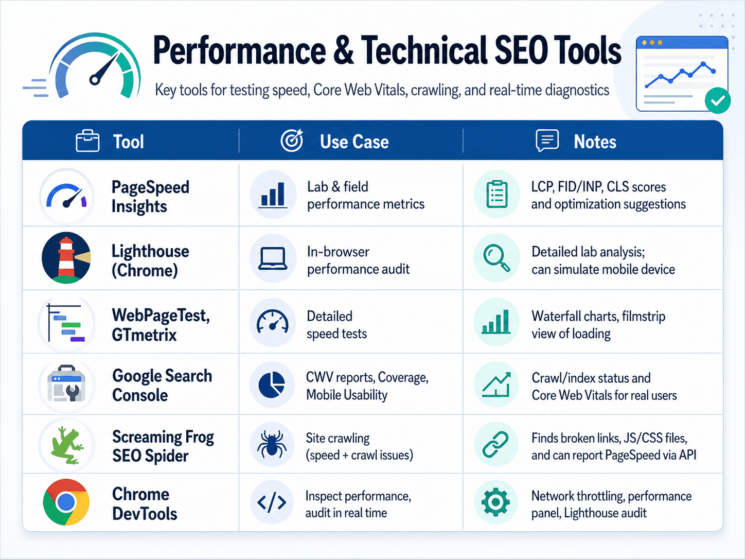 performance and technical seo infographic