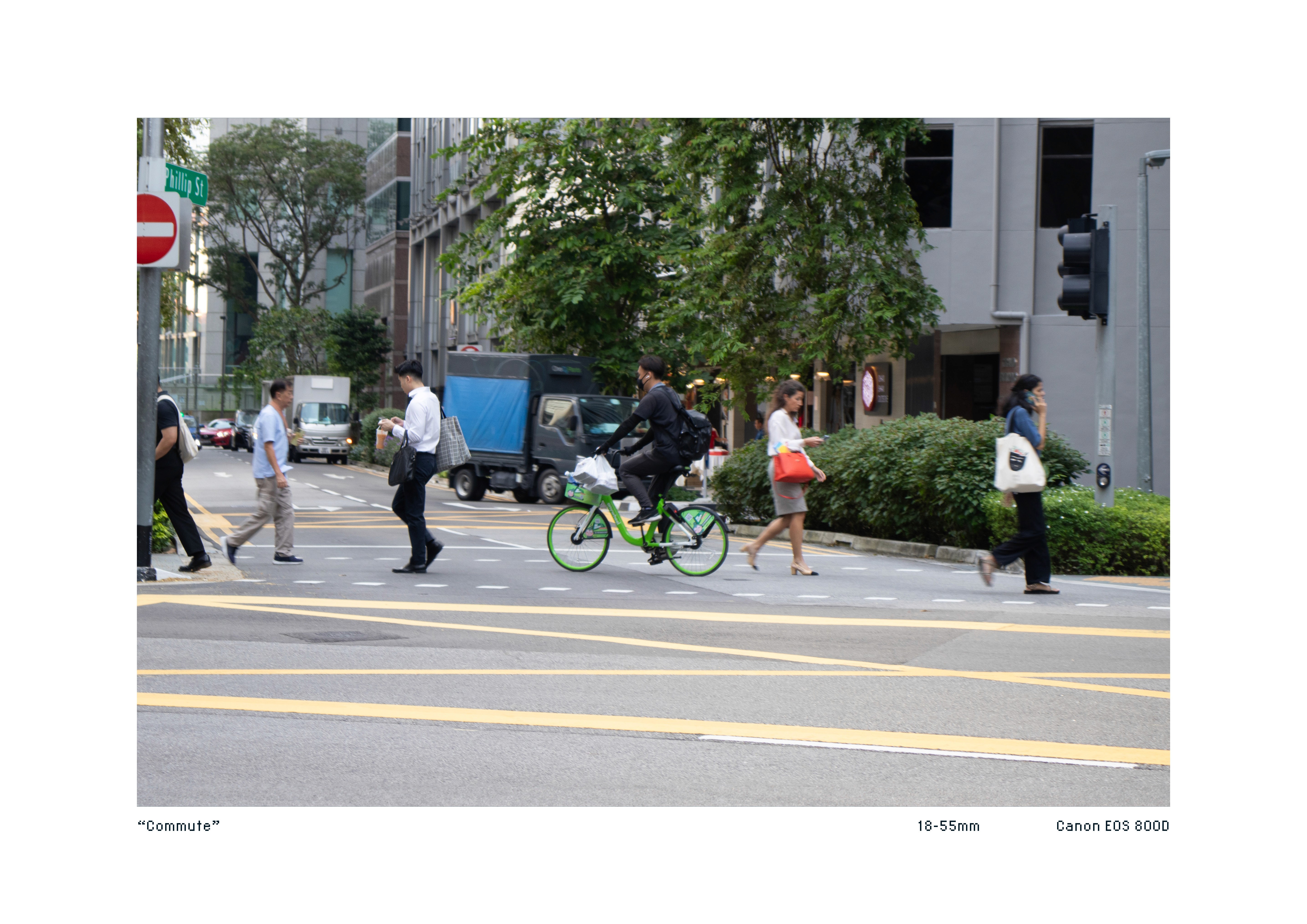 A businessman using a bicycle to commute in town