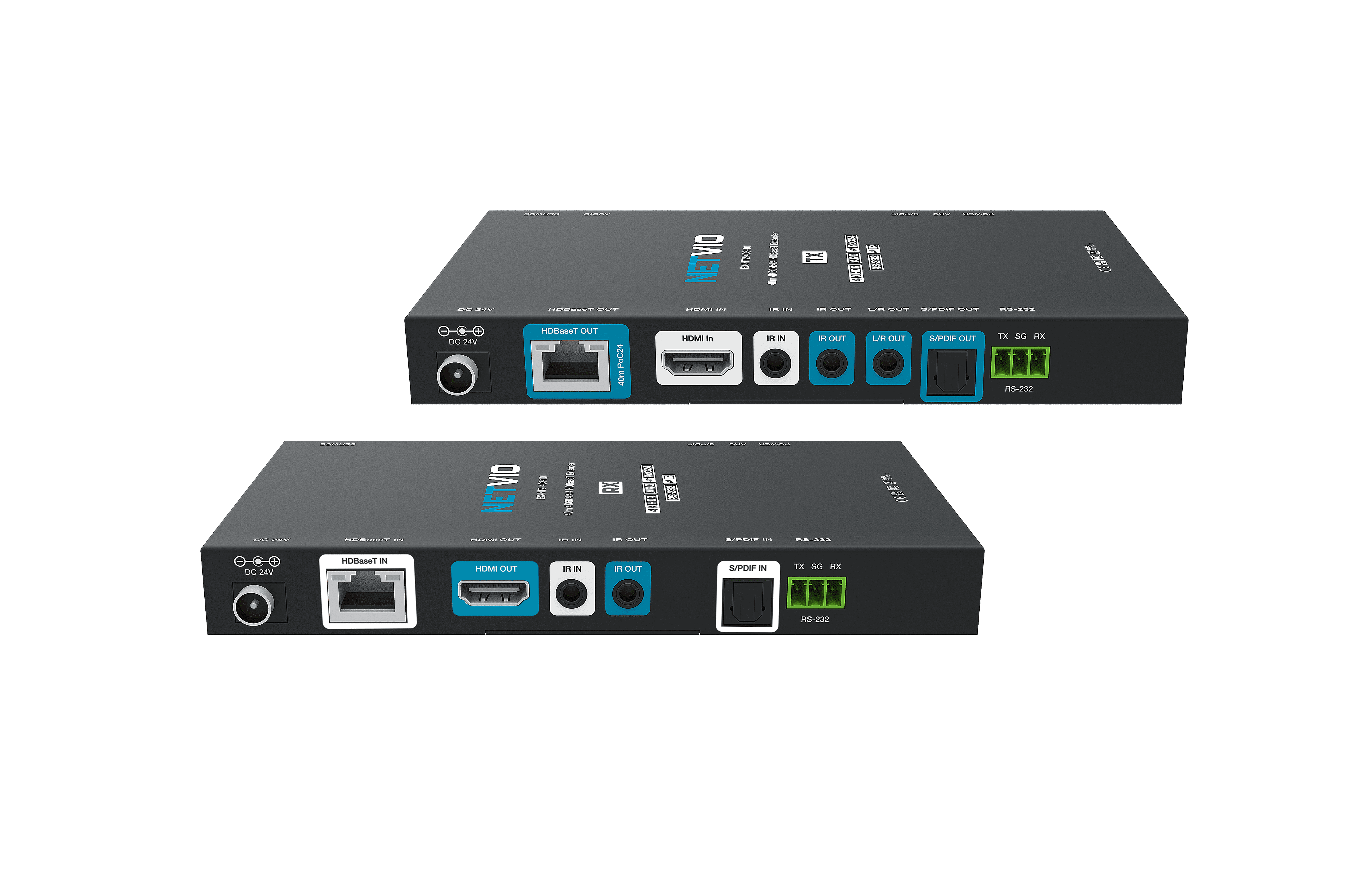 NETVIO 40m 4K60 4:4:4 HDBaseT Extender, TX & RX units