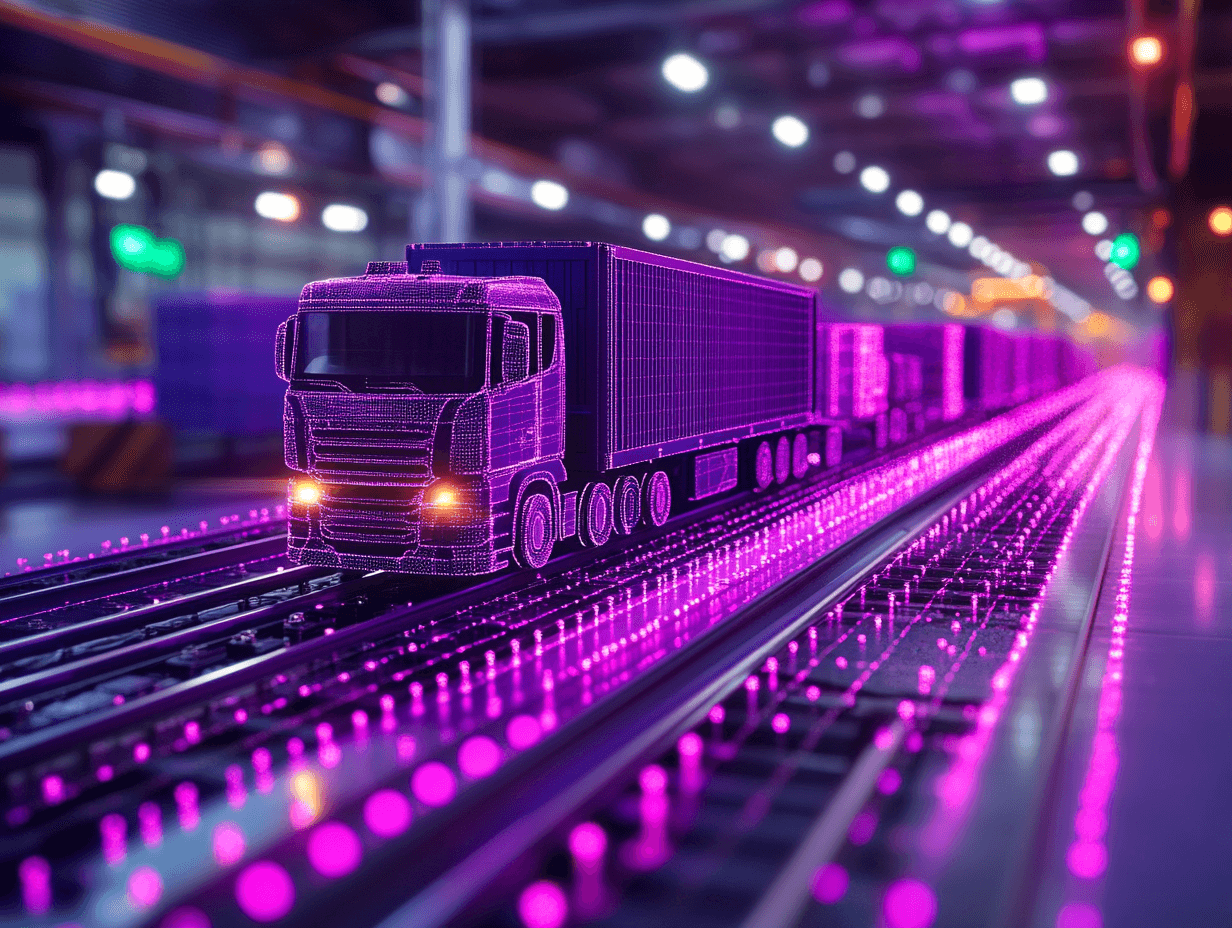 Beladener LKW transportiert Waren