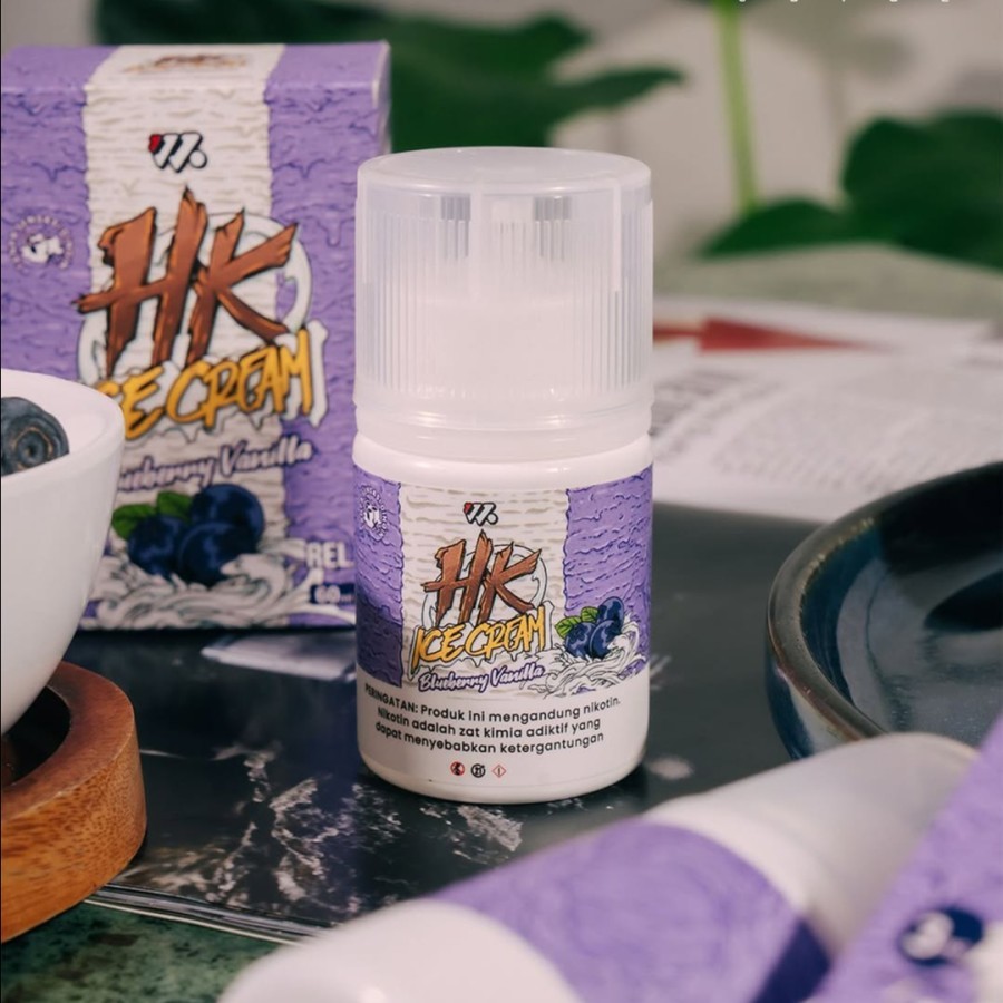 Liquid Vape HK Ice Cream Blueberry Vanilla 60ML By Wise Juice x Ariffarisan - FREEBASE 3MG