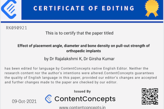 Editing certificate