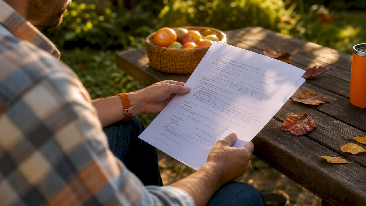 Close-up of parent holding 504 plan document in meeting