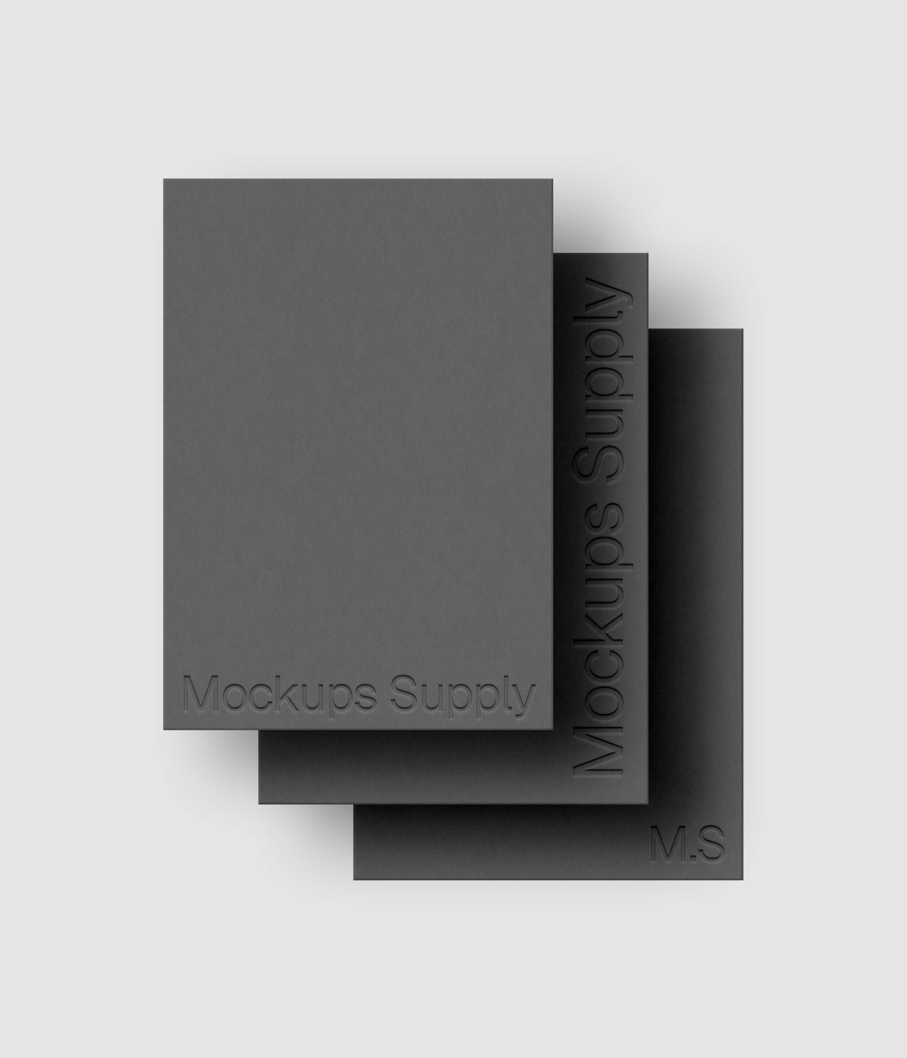 Three A4 paper mockup PSD with debossed logo effect, movable posters, clean print and stationery mockup for Photoshop