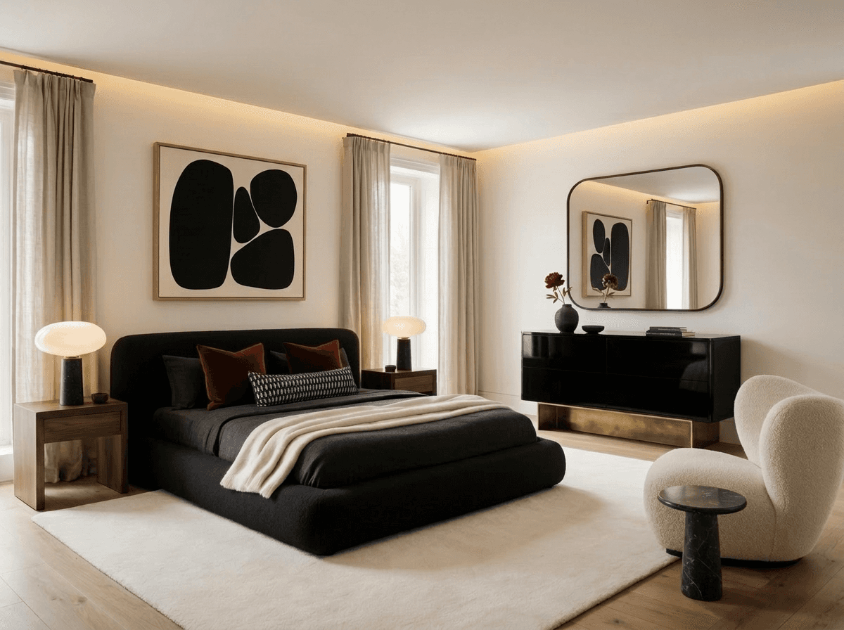 Modern wall niches with objects