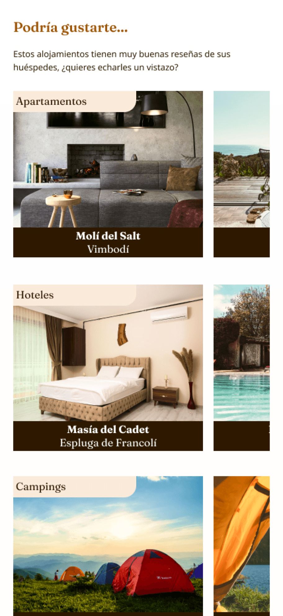 Rediseño de la página de búsqueda de alojamiento con filtros ampliados en La Ruta del Císter