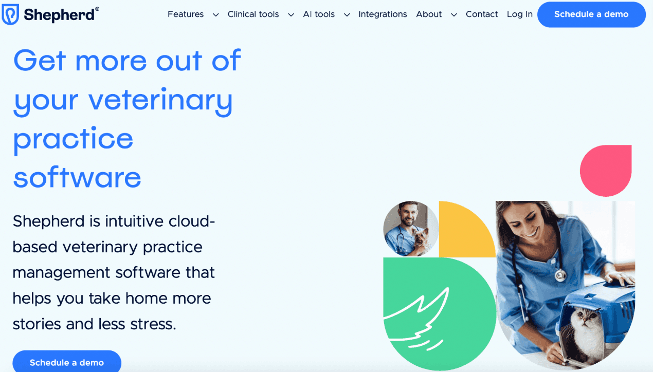 Shepherd's homepage hero section