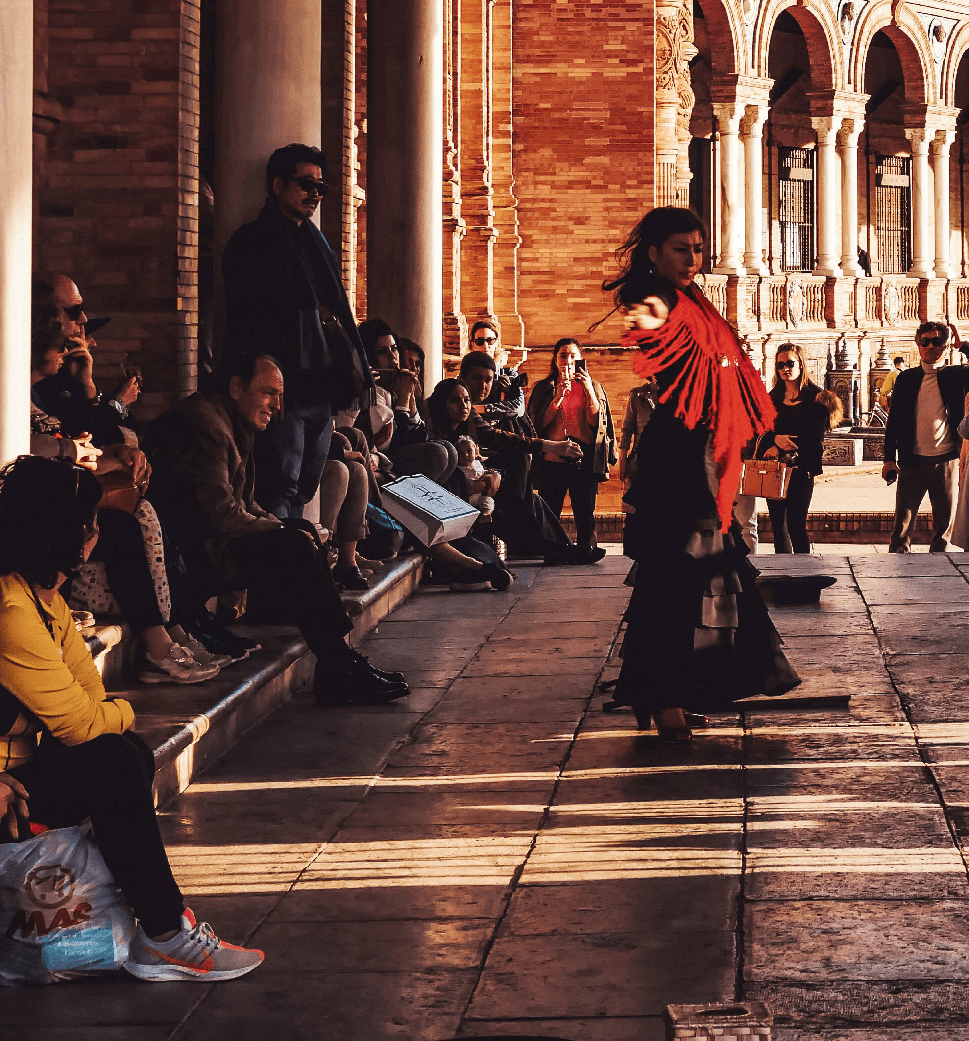 Flamenco dancer in Plaza de Espana seville spain