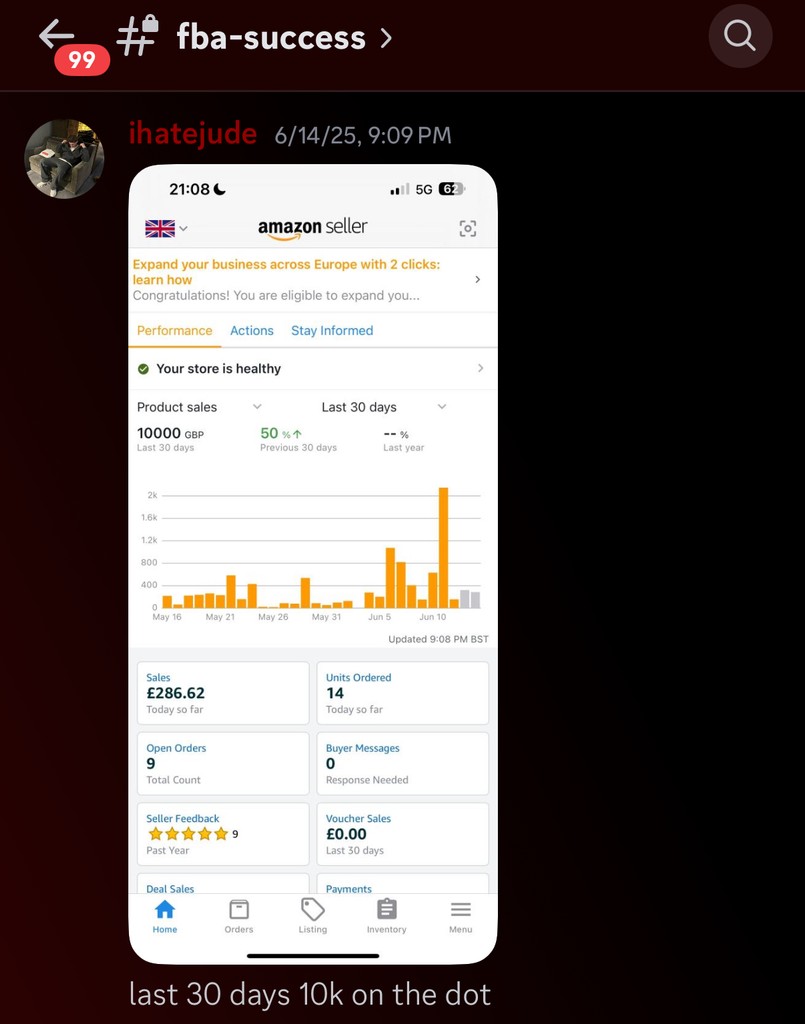Amazon FBA seller success results