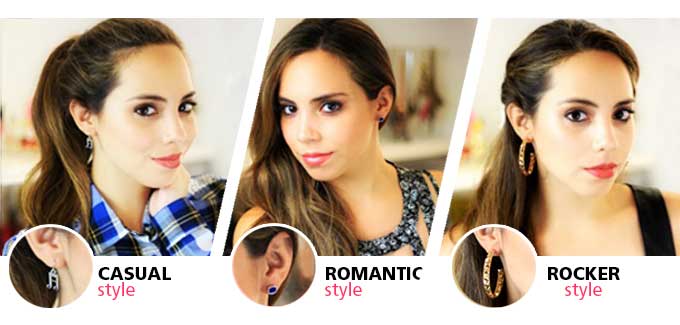 aretes largos o cortos, pendientes, tips, accesorios, casual, romantic, rocker, style