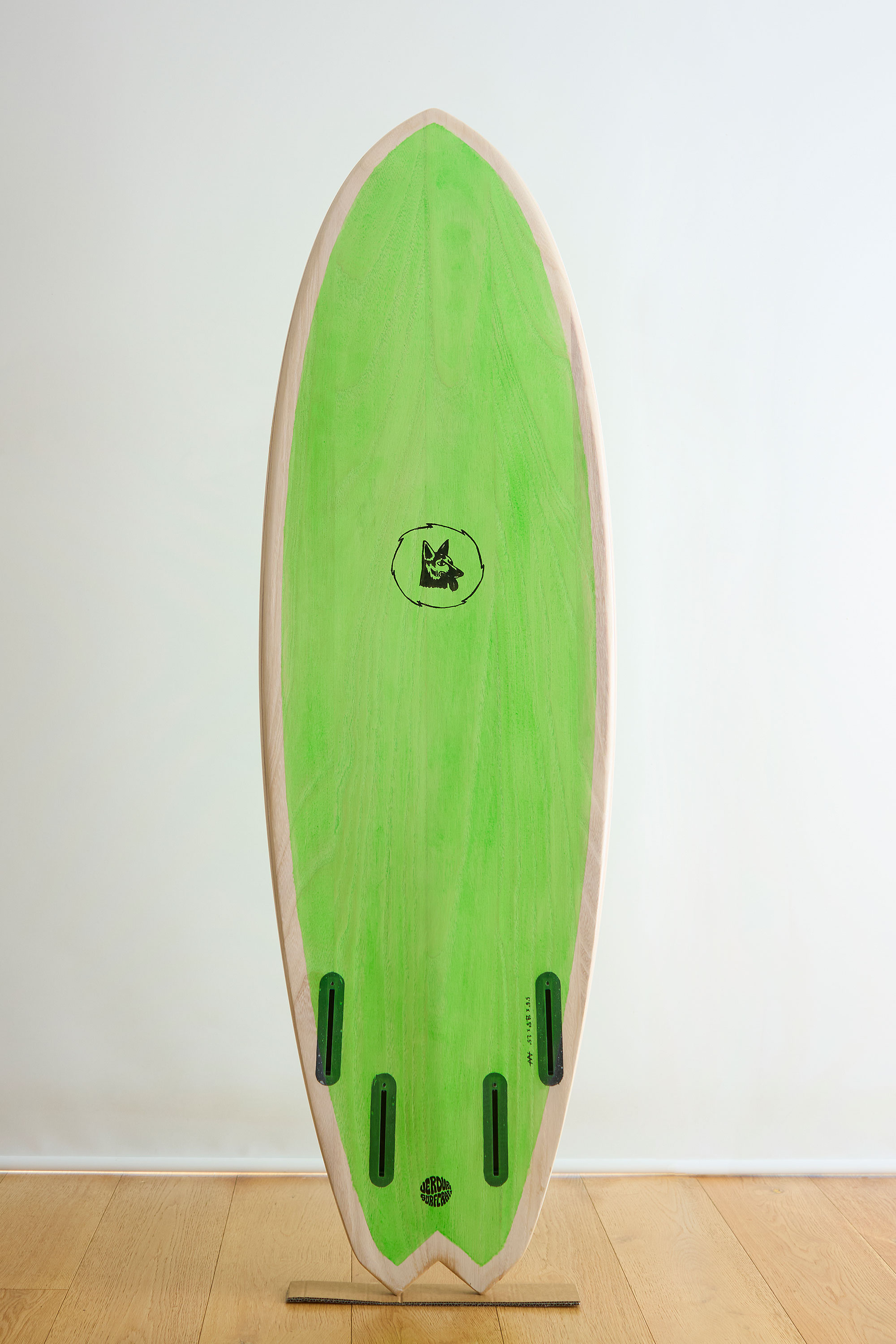 Hand painted timber surfboard