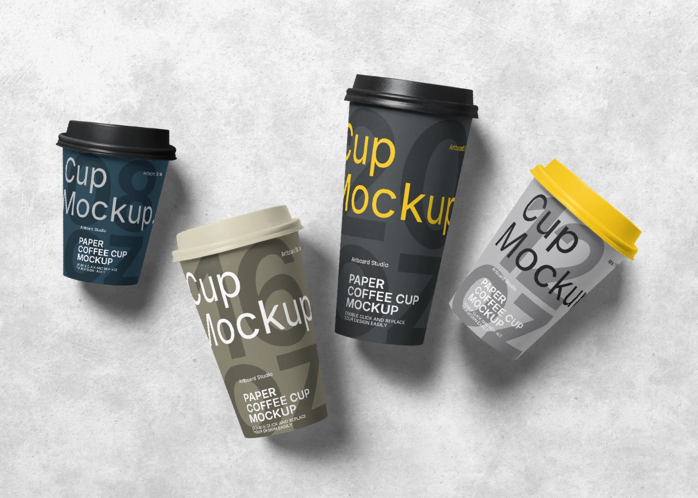 Cup mockup with various sizes