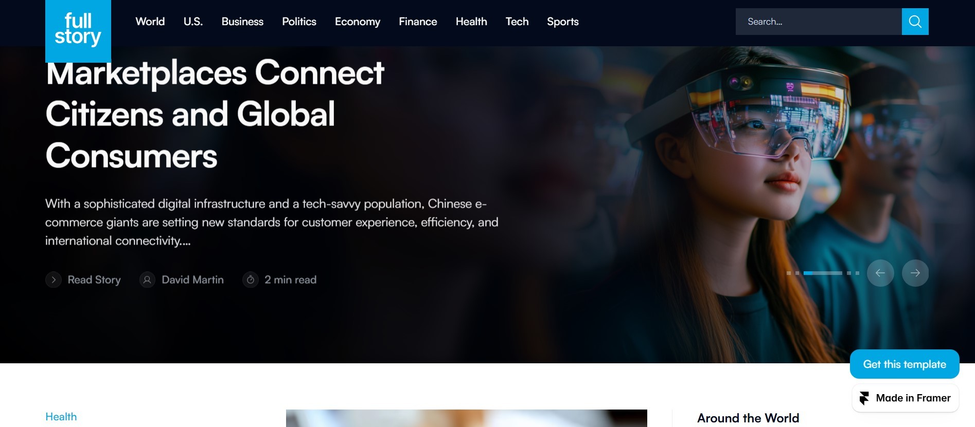 fullstory framer blog template