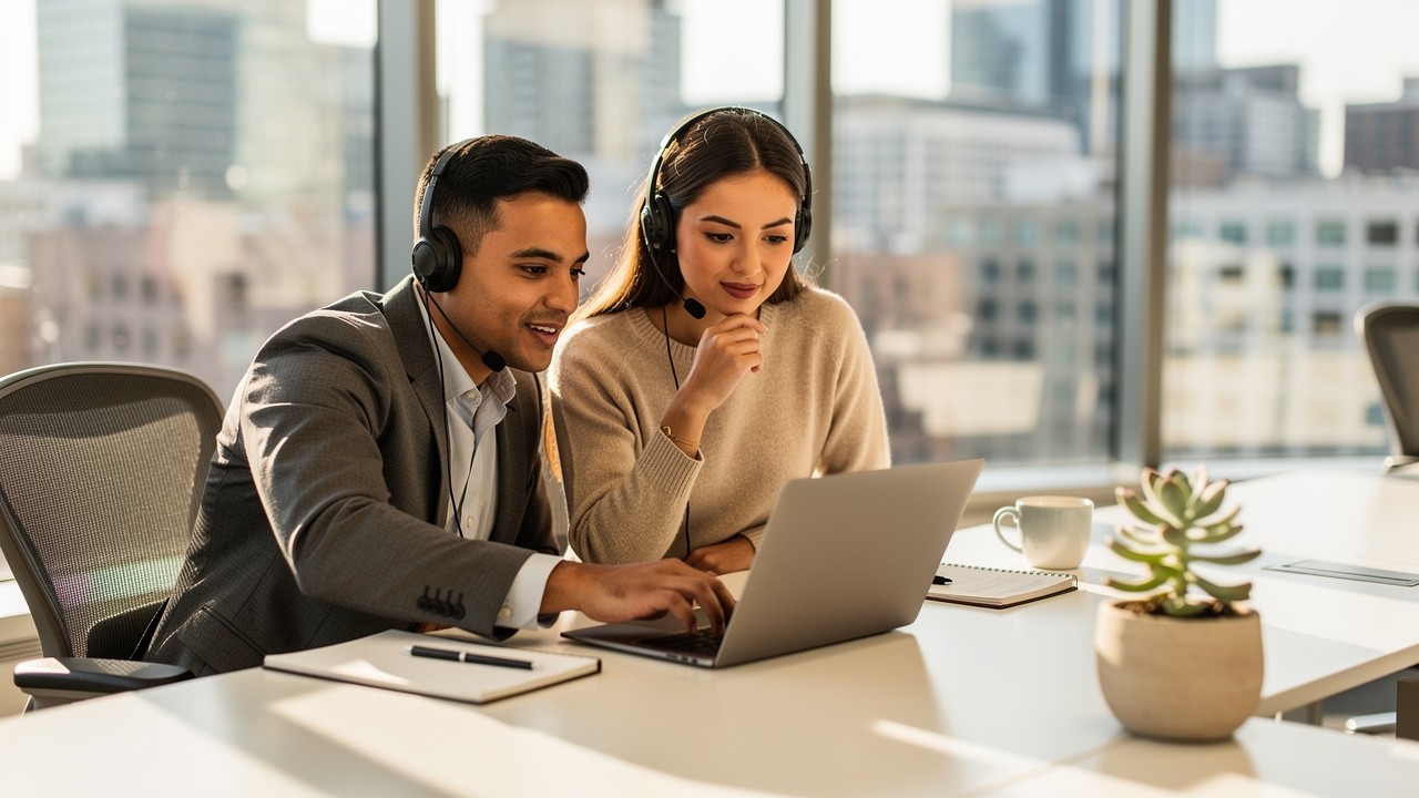 Sales professionals collaborating on conversation strategies