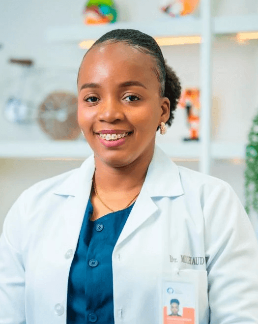 woman in white crew neck shirt smiling