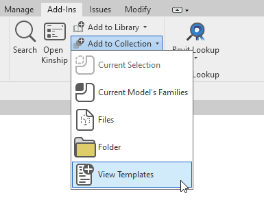 Upload View Templates to Library or Collection via the add-in panel.