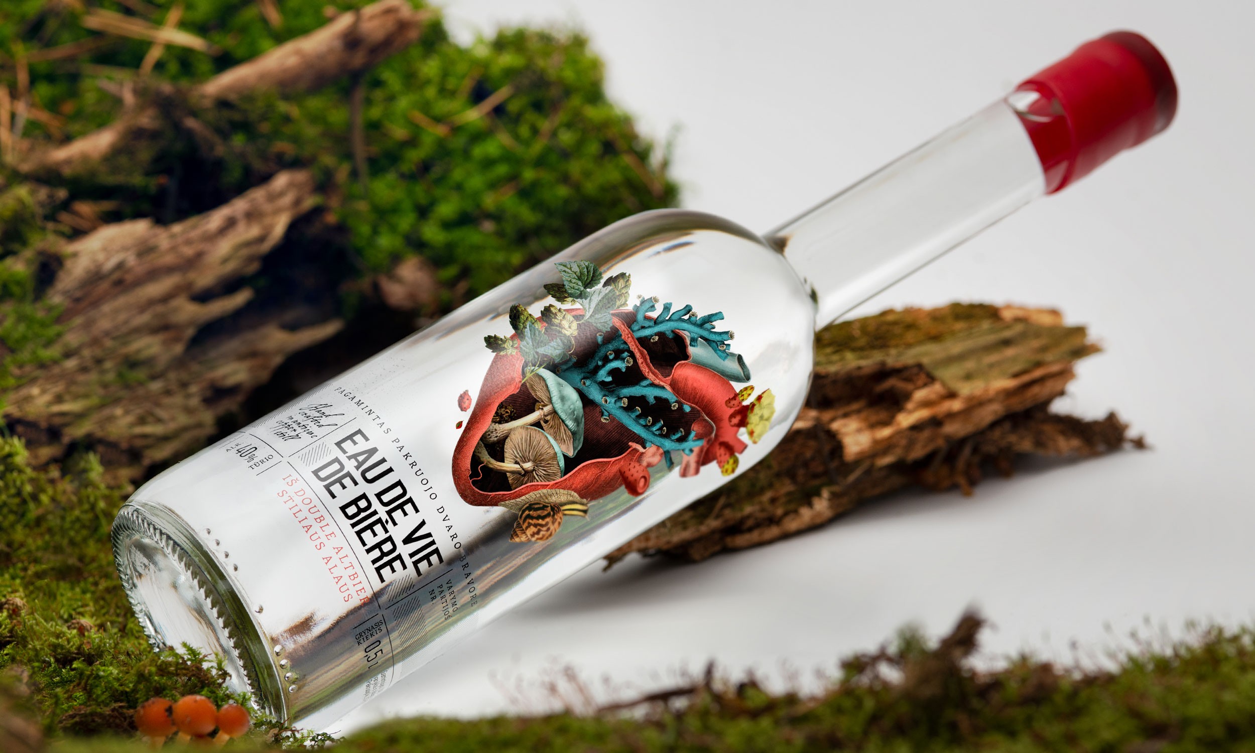 remium spirit bottle showcasing refined label composition