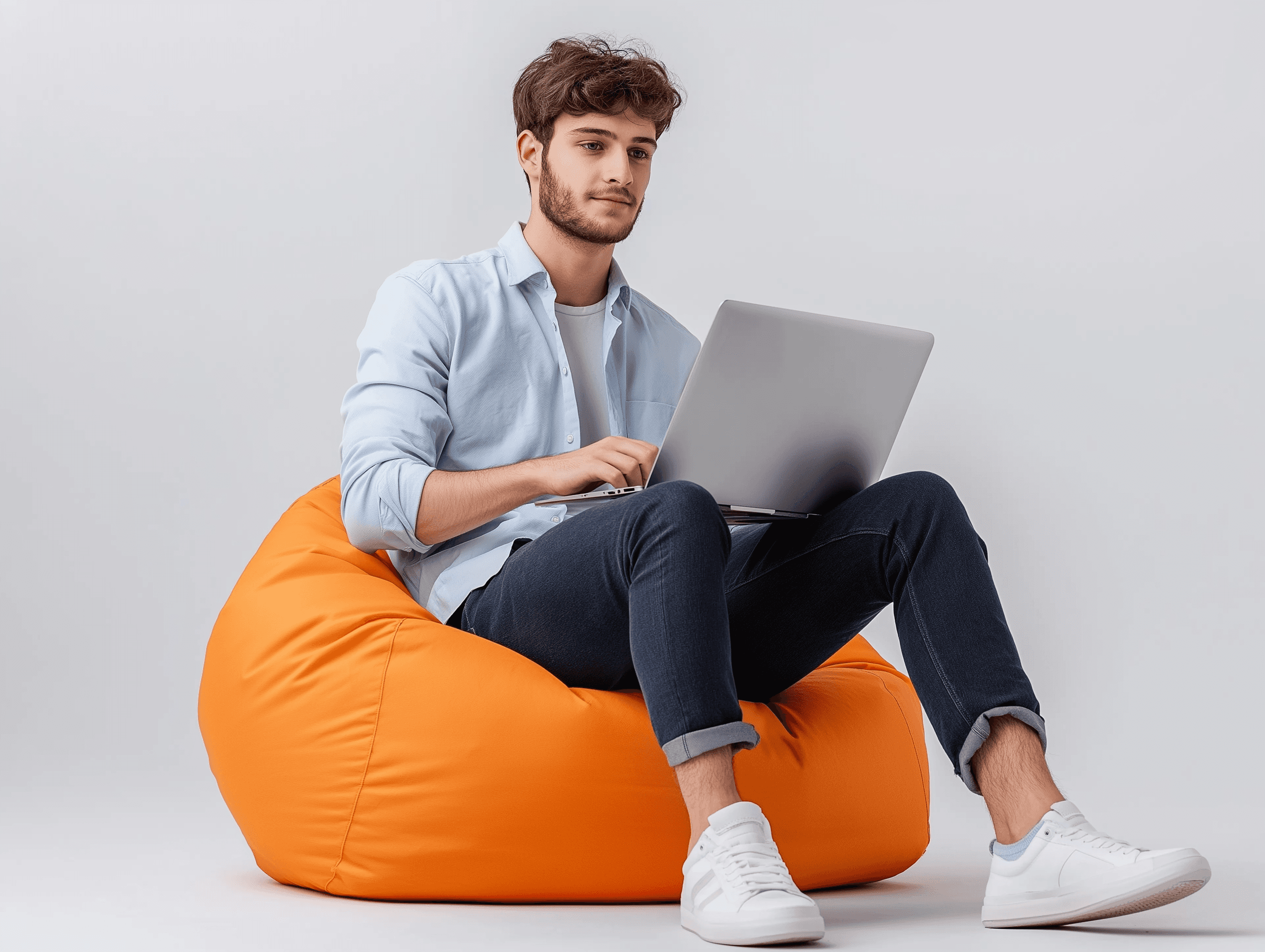 man working on computer