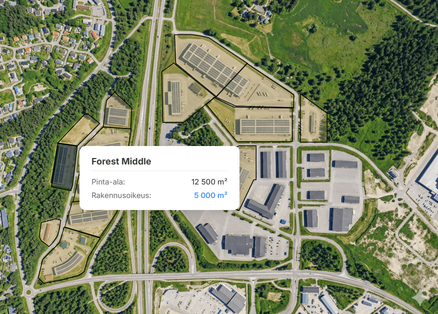 Forest Middle tontti GreenParkin kartalla